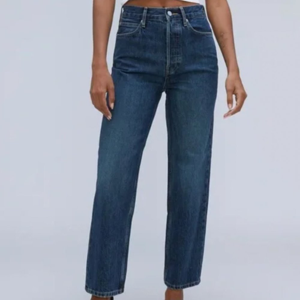 NEW Everlane The 90s Way High Jean Womens Size 31 Blue Denim Organic Cotton